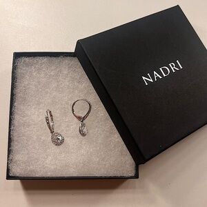 NADRI PEAR DROP CUBIC ZIRCONIA EARRINGS BRAND NEW WITH BOX